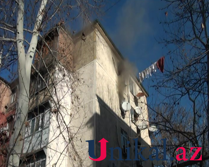 Mingəçevirdə mənzildə yanğın oldu - FOTOLAR